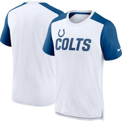 Indianapolis Colts Color Block Team Name T-Shirt White/Heather Royal