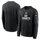 New Orleans Saints Team Slogan Long Sleeve T-Shirt Black