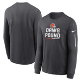 Cleveland Browns Team Slogan Long Sleeve T-Shirt Anthracite