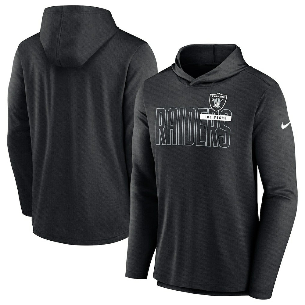 Las Vegas Raiders Lightweight Performance Hooded Long Sleeve T-Shirt Black