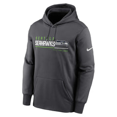 Seattle Seahawks Prime Logo Name Split Pullover Hoodie Anthracite
