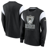 Oakland Raiders Rewind Playback Helmet Long Sleeve T-Shirt Heather Black