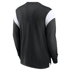 Oakland Raiders Rewind Playback Helmet Long Sleeve T-Shirt Heather Black