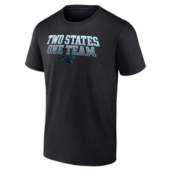 Carolina Panthers Big & Tall Two States One Team Statement T-Shirt Black