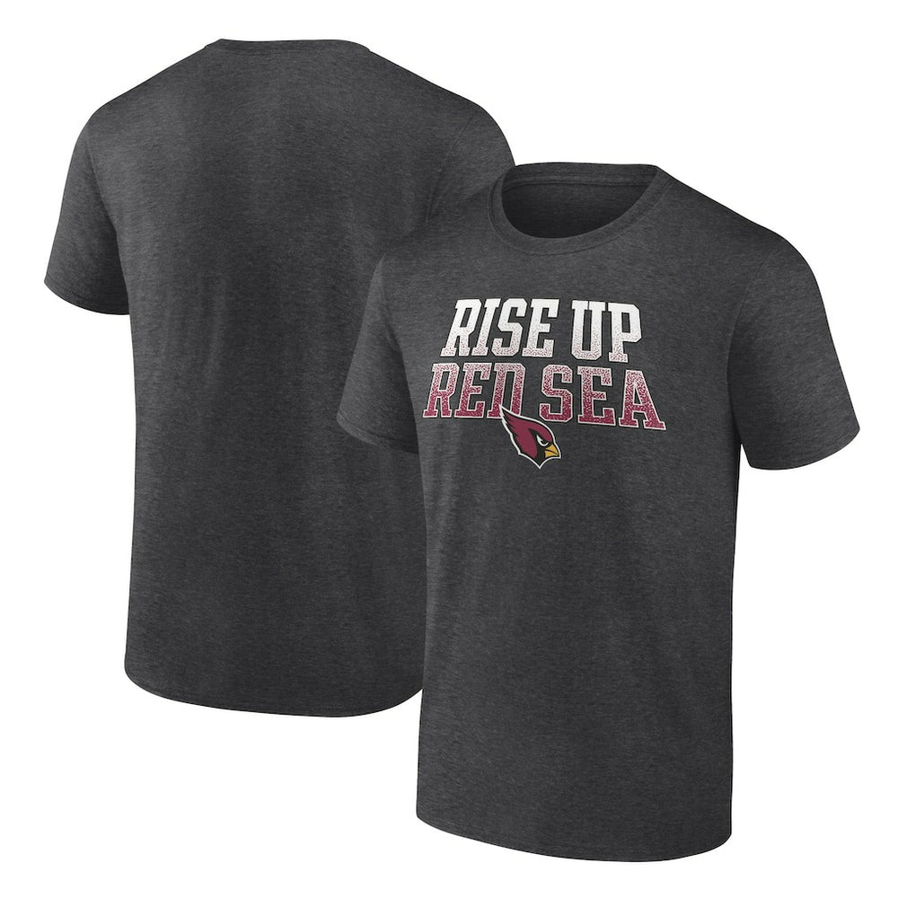 Arizona Cardinals Big & Tall Rise Up Red Sea Statement T-Shirt Heathered Charcoal