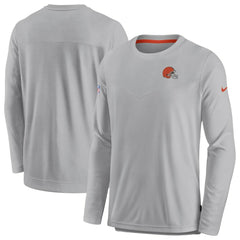 Cleveland Browns Sideline Lockup Performance Pullover Sweatshirt Gray