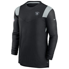 Las Vegas Raiders Sideline Tonal Logo Performance Player Long Sleeve T-Shirt Black