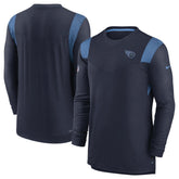 Tennessee Titans Sideline Tonal Logo Performance Player Long Sleeve T-Shirt Navy