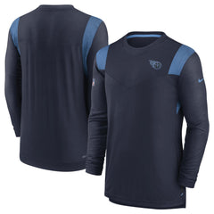Tennessee Titans Sideline Tonal Logo Performance Player Long Sleeve T-Shirt Navy