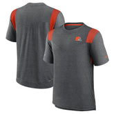 Cleveland Browns Sideline Tonal Logo Performance Player T-Shirt Heather Charcoal