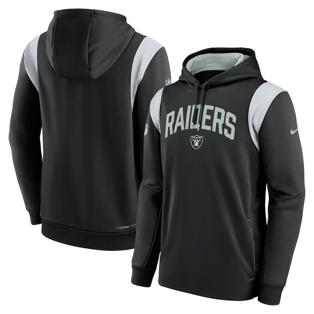 Las Vegas Raiders Sideline Athletic Stack Performance Pullover Hoodie Black