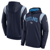 Tennessee Titans Sideline Athletic Stack Performance Pullover Hoodie Navy