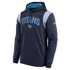 Tennessee Titans Sideline Athletic Stack Performance Pullover Hoodie Navy