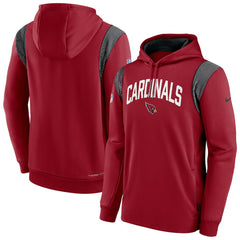 Arizona Cardinals Sideline Athletic Stack Performance Pullover Hoodie Cardinal