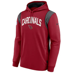 Arizona Cardinals Sideline Athletic Stack Performance Pullover Hoodie Cardinal