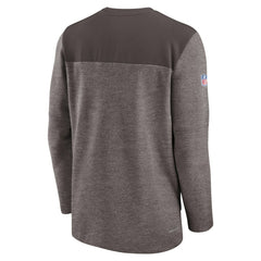 Cleveland Browns Sideline Lockup Performance Quarter-Zip Top Brown