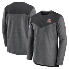San Francisco 49ers Sideline Lockup Performance Quarter-Zip Top Charcoal
