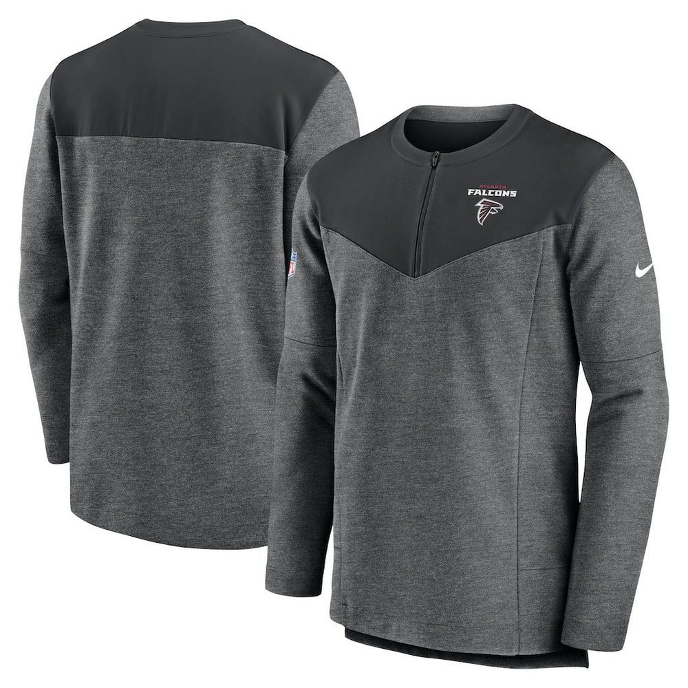 Atlanta Falcons Sideline Lockup Performance Quarter-Zip Top Charcoal