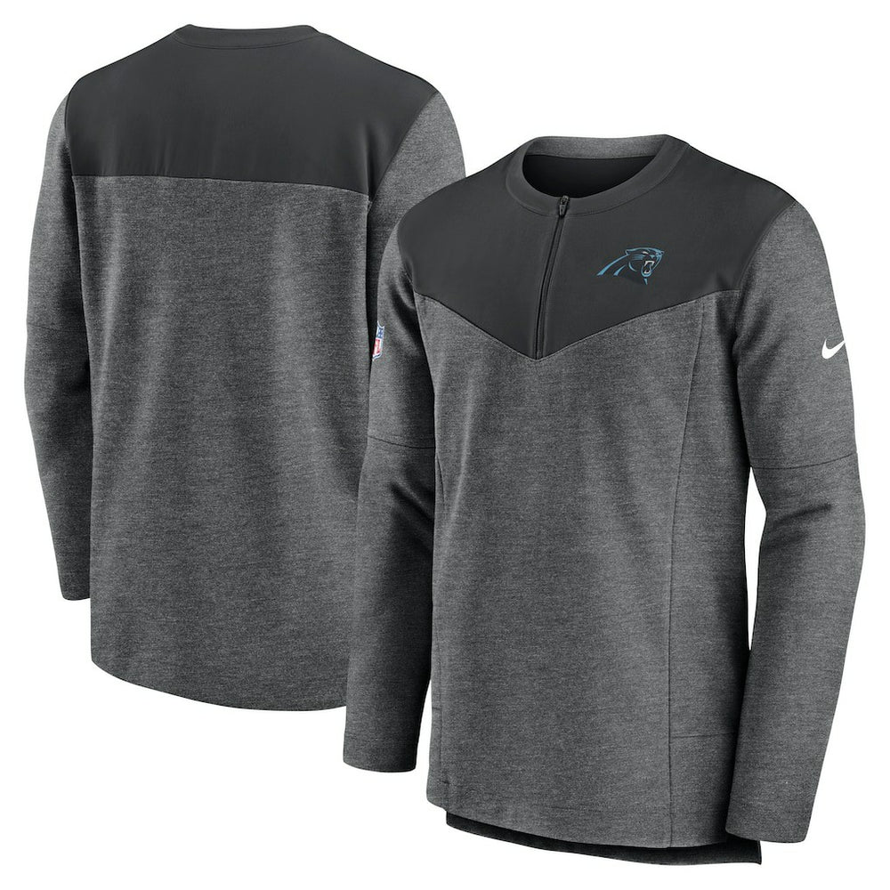 Carolina Panthers Sideline Lockup Performance Quarter-Zip Top Charcoal