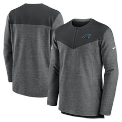 Carolina Panthers Sideline Lockup Performance Quarter-Zip Top Charcoal