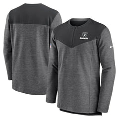 Las Vegas Raiders Sideline Lockup Performance Quarter-Zip Top Charcoal