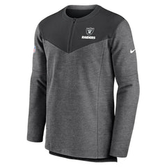 Las Vegas Raiders Sideline Lockup Performance Quarter-Zip Top Charcoal
