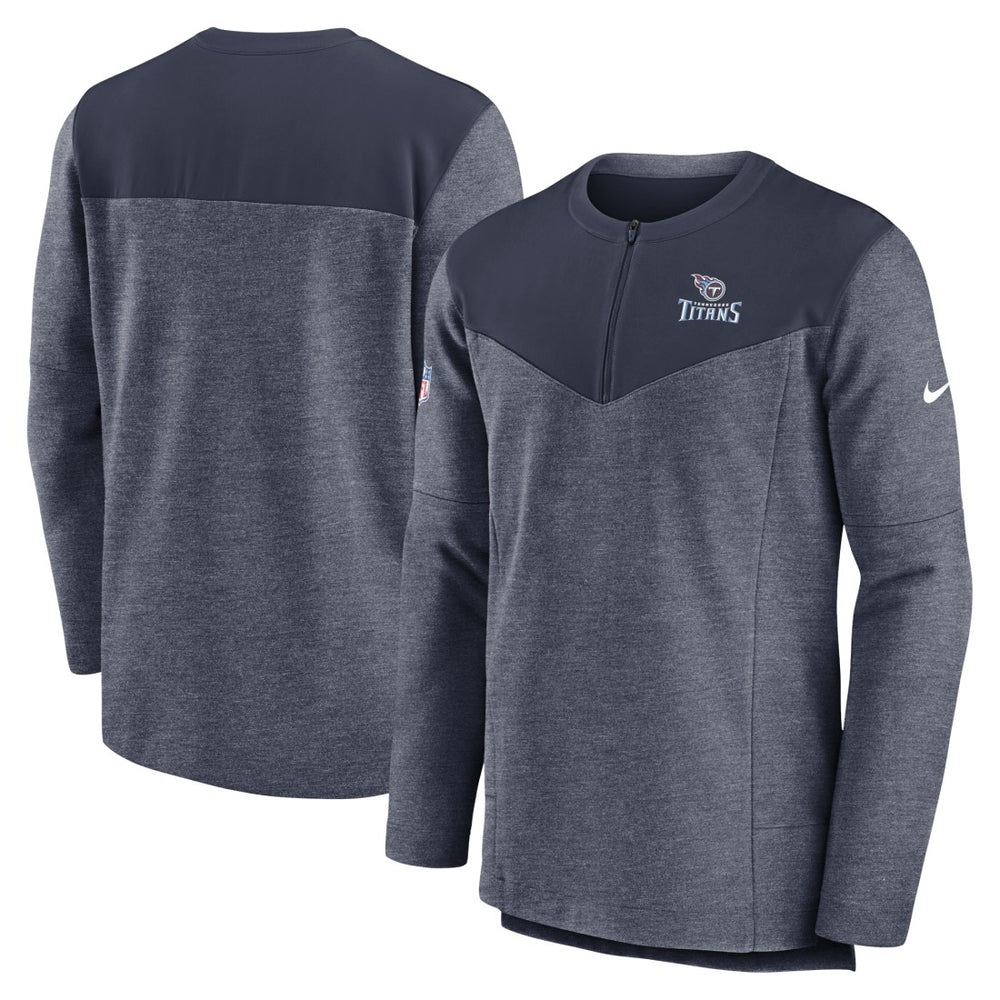 Tennessee Titans Sideline Lockup Performance Quarter-Zip Top Navy
