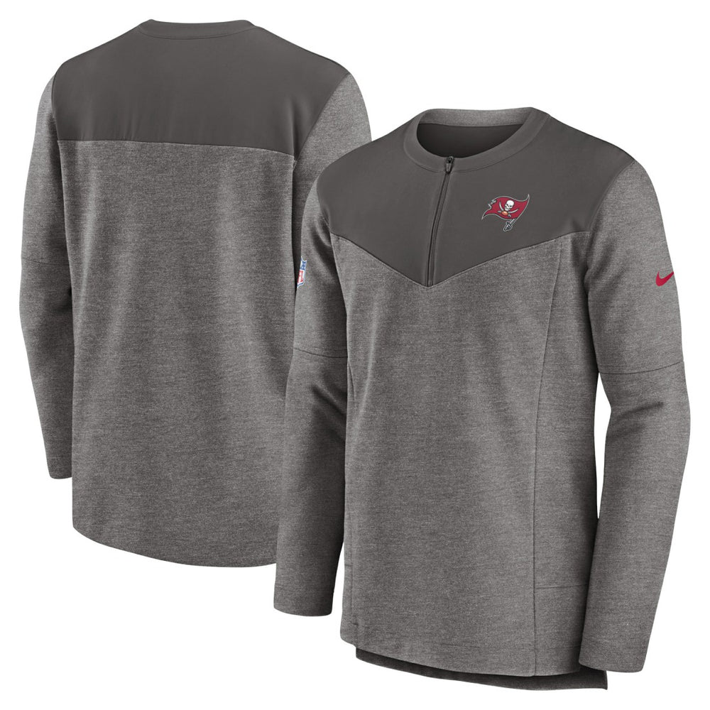 Tampa Bay Buccaneers Sideline Lockup Performance Quarter-Zip Top Pewter