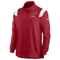 Arizona Cardinals Sideline Coaches Chevron Lockup Quarter-Zip Top Cardinal