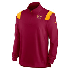 Washington Commanders Sideline Coach Chevron Lockup Quarter-Zip Long Sleeve Top Burgundy