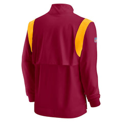 Washington Commanders Sideline Coach Chevron Lockup Quarter-Zip Long Sleeve Top Burgundy