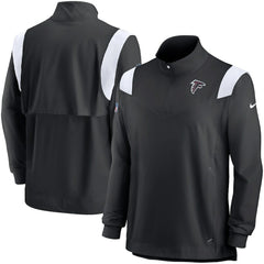 Atlanta Falcons Sideline Coach Chevron Lockup Quarter-Zip Long Sleeve Top Black/White