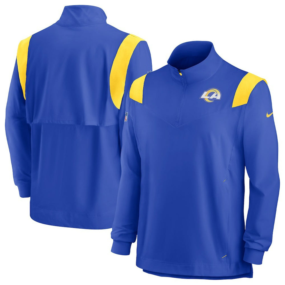 Los Angeles Rams Sideline Coach Chevron Lockup Quarter-Zip Long Sleeve Top Royal