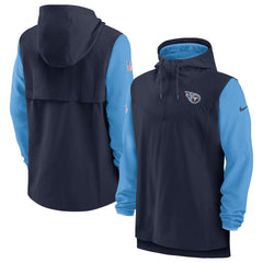 Tennessee Titans Sideline Player Quarter-Zip Hoodie Navy/Light Blue