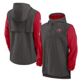 Tampa Bay Buccaneers Sideline Player Quarter-Zip Hoodie Pewter/Red