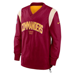 Washington Commanders Sideline Athletic Stack V-Neck Pullover Windshirt Jacket Burgundy