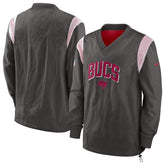 Tampa Bay Buccaneers Sideline Athletic Stack V-Neck Pullover Windshirt Jacket Pewter