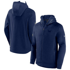 NHL Washington Capitals Fanatics Authentic Pro Road Tech Lightweight Full-Zip Hoodie Jacket - Heather Navy