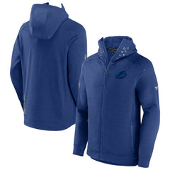 NHL Tampa Bay Lightning Fanatics Authentic Pro Road Tech Lightweight Full-Zip Hoodie Jacket - Blue