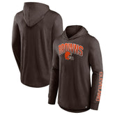 Cleveland Browns Front Runner Long Sleeve Hooded T-Shirt Brown
