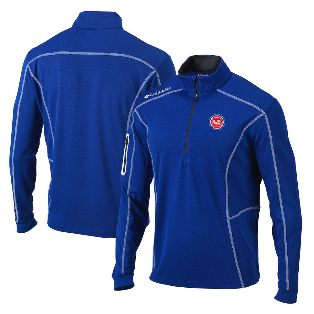 Detroit Pistons Shotgun Quarter-Zip Pullover Jacket Blue
