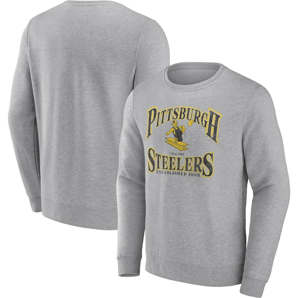 Pittsburgh Steelers Playability Pullover Sweatshirt Heather Gray