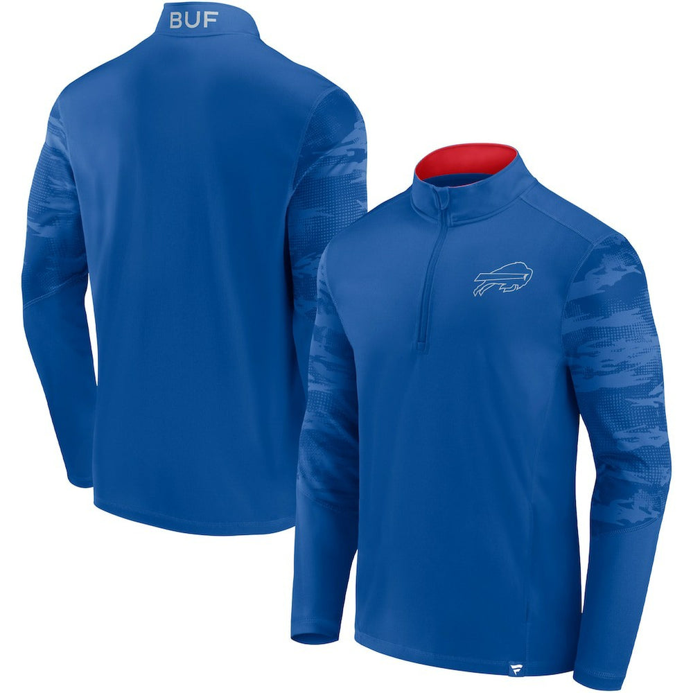 Buffalo Bills Ringer Quarter-Zip Jacket Royal/Red