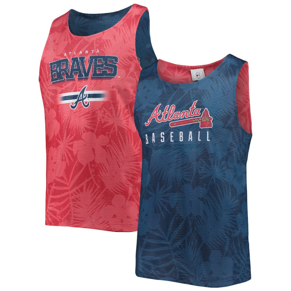 Atlanta Braves FOCO Floral Reversible Mesh Tank Top - Navy Tanks