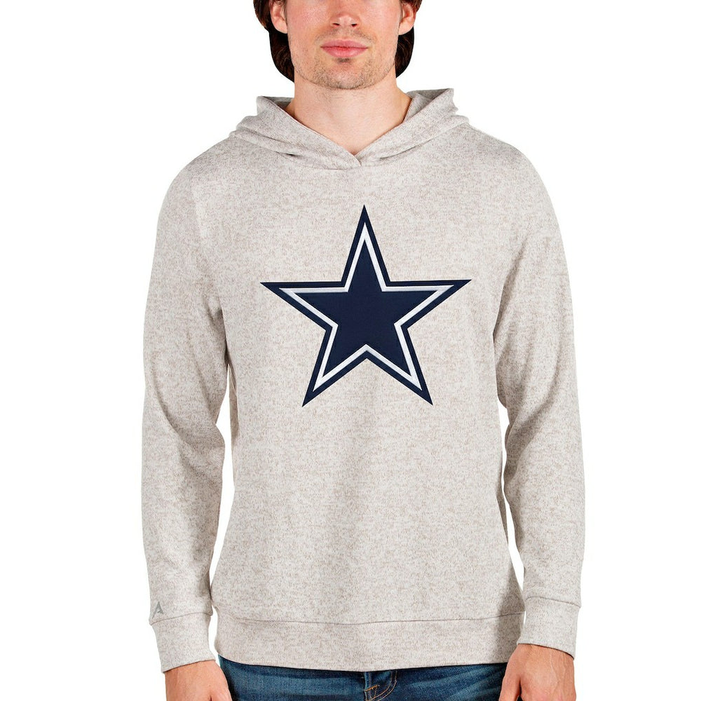 Dallas Cowboys Antigua Absolute Logo Pullover Hoodie Oatmeal