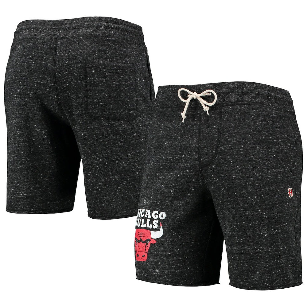 Chicago Bulls Homage Primary Logo Tri-Blend Sweat Shorts Charcoal