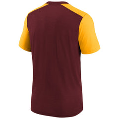 Washington Commanders Youth Colorblock Team Name T-Shirt Heathered Burgundy/Heathered Gold