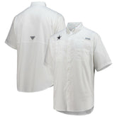 Dallas Cowboys Tamiami Omni-Shade Button-Down Short Sleeve Shirt White