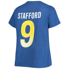Matthew Stafford Los Angeles Rams Women's Plus Size Player Name & Number V-Neck T-Shirt Royal