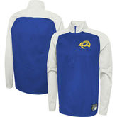 Los Angeles Rams New Era Combine Authentic O-Line Raglan Half-Zip Jacket Royal